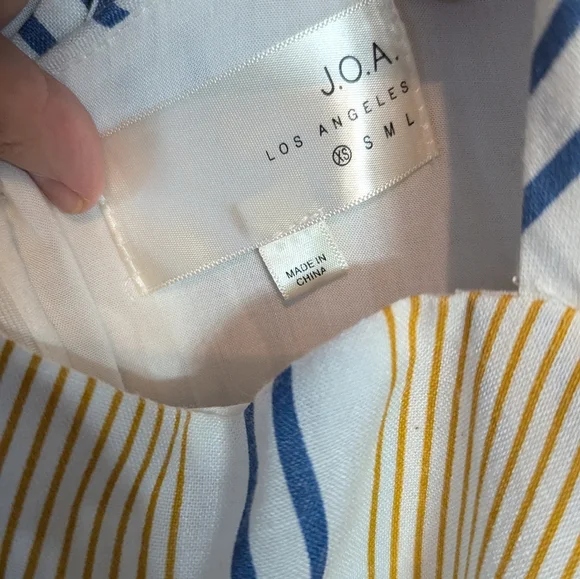 J.O.A. She's Like the Wind White Striped Skater Dress size XS - Picture 4 of 5